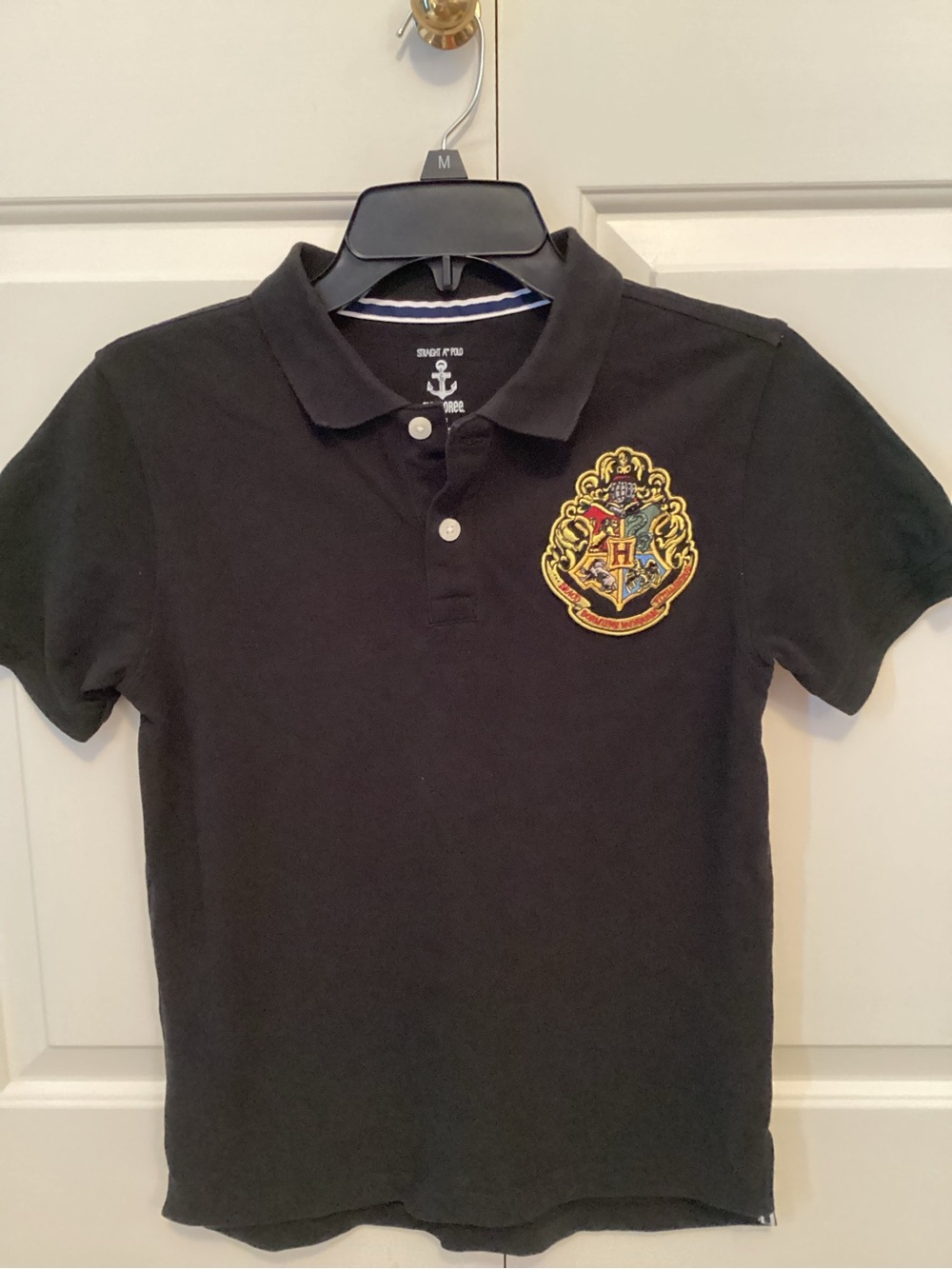 Gymboree Black Polo with Colorful Embroidered Crest